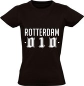 Rotterdam 010 Stadswapen Dames t-shirt | feyenoord |  Zwart