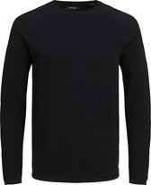 JACK & JONES slim fit trui katoen - O-hals - zwart -  Maat: XXL