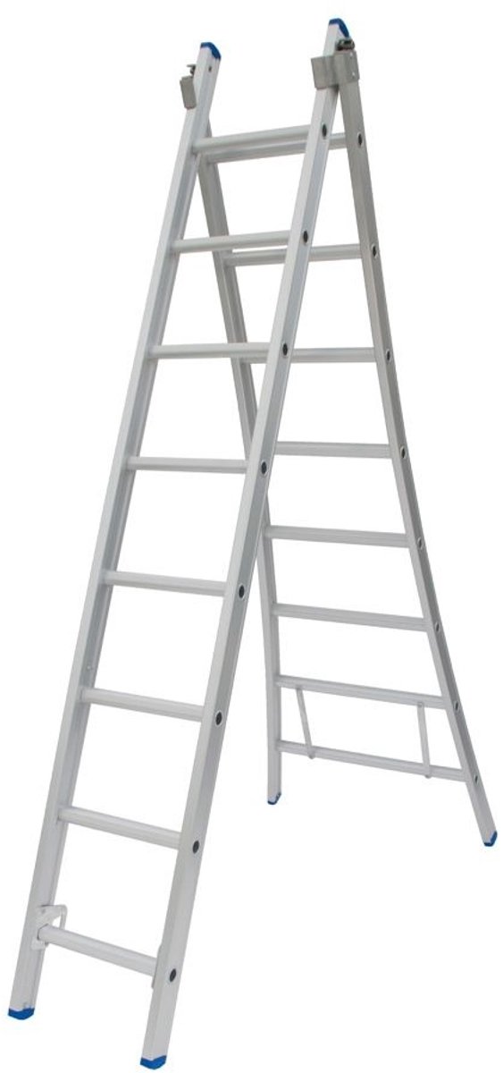 Solide 2-delige Uitgebogen Reformladder - 2x8 Sporten