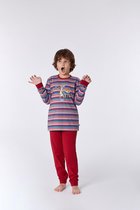 Woody pyjama jongens/heren - multicolor gestreept - wasbeer - 212-1-PLC-S/904 - maat 128