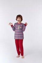 Woody pyjama jongens/heren - multicolor gestreept - wasbeer - 212-1-PLC-S/904 - maat 152