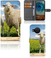 Telefoon Hoesje Nokia X10 | Nokia X20 Wallet Book Case met foto Schaap en Lammetje