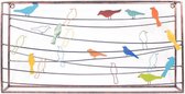 Muurdecoratie - Metaal - Vogels - Multicolor - 60x30x8,5 cm - Sarana - Indonesie - Fairtrade