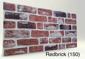 4 x 3D Wandpanelen (2m2), REDBRICKS, bakstenen effect, steenstrips, gevelbekleding binnen/buiten,EPS,piepschuim