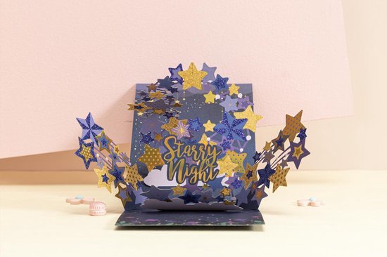 3D wenskaart Starry Night speciaal voor jou uitnodiging felicitatie verjaardag kaart