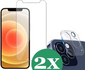iPhone 12 Pro Screenprotector - Screen Protector Glas voor Apple iPhone 12 Pro en iPhone 12 Pro Screenprotector Camera - 2 Stuks