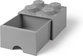 LEGO Brick 4 Opbergbox met Lade - Grijs - 4.6 L - 25x25x18cm - Kunststof