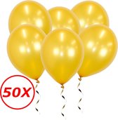 Ballons' or décoration de fête anniversaire 50e Ballon' or métallique