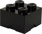 LEGO Opbergbox - Brick 4 - Zwart - 6 L - 25 cm x 25 cm x 18 cm - Kunststof