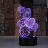 Hewec® Optische 3D illusie lamp Teddy Bear 02