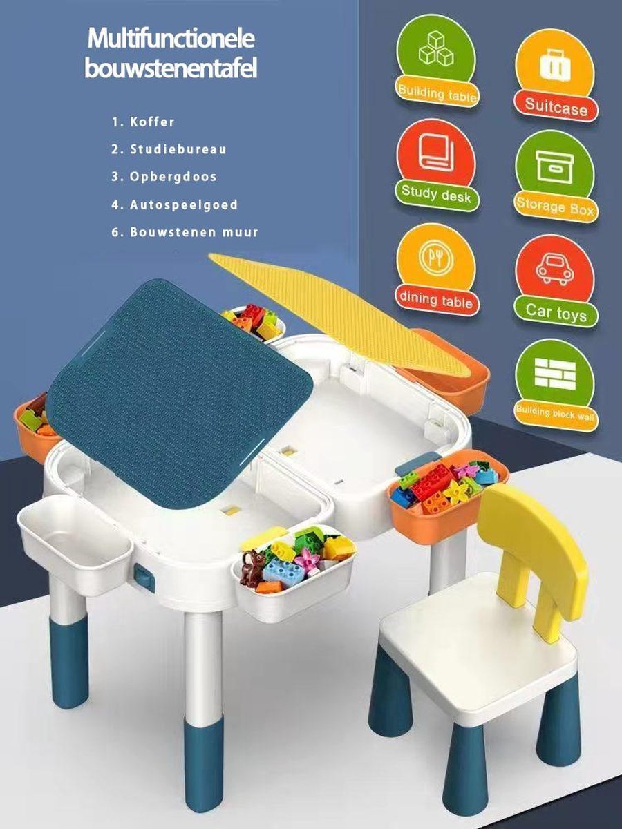 Table de bloc Kinder | Table de construction 7 en 1 | INCL. Bouwstenen  GRATUITS |... | bol.com