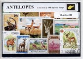 Antilopen – Luxe postzegel pakket (A6 formaat) : collectie van 100 verschillende postzegels van antilopen – kan als ansichtkaart in een A6 envelop - authentiek cadeau - kado - gesc