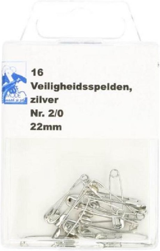 Veiligheidsspelden 22mm - Zilver - 16 Stuks