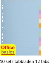 10 x Office Basics Tabbladen - 12 tabs - karton - beschrijfbaar