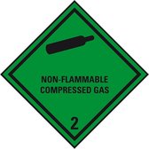 ADR klasse 2.2 sticker niet brandbaar gas met tekst, zeewaterbestendig 150 x 150 mm