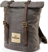 Northcore Gewaxt Canvas Rugzak – Steen - 21L - 2 jaar garantie - Northcore Waxed Canvas Backpack - Stone