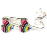 Boucles d' Boucles d'oreilles clip Enfants - Clips oreilles - Coeur - Rose - Rainbow - Boutons - MNQ bijoux