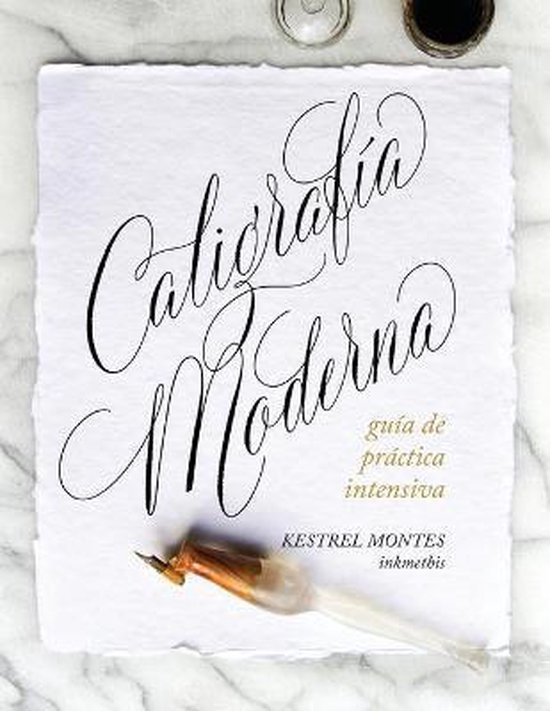 Boek 'Caligrafía Moderna, guía de práctica intensiva' met kalligrafieveren.