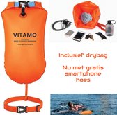 VITAMO™ Zwemboei met Noodfluitje en Drybag Opbergzak - Veilig open water zwemmen - Veiligheidsfluitje - Triatlon - Met Gratis waterdicht smartphone hoesje
