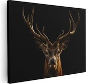 Artaza Canvas Schilderij Hertenkop - Hert  - 80x60 - Foto Op Canvas - Canvas Print