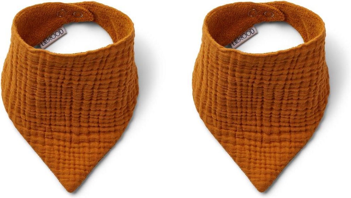 Set Van 2 Andrea Slabbetjes - Andrea Absorbent Organic Cotton Bibs – 2 Pack Mustard | Liewood