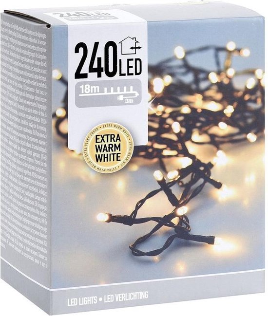KerstXL LED verlichting - 18 meter – 240 LED lampjes – extra warm wit -  voor binnen &... | bol.com