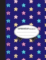 Composition Notebook, 8.5 x 11, 110 pages: Star Blue