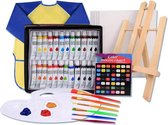 Acrylverf set – 6 Penselen – 24 kleuren verf – 6 Canvas Schildersdoek – Schilderen op Canvas speciaal voor kinderen