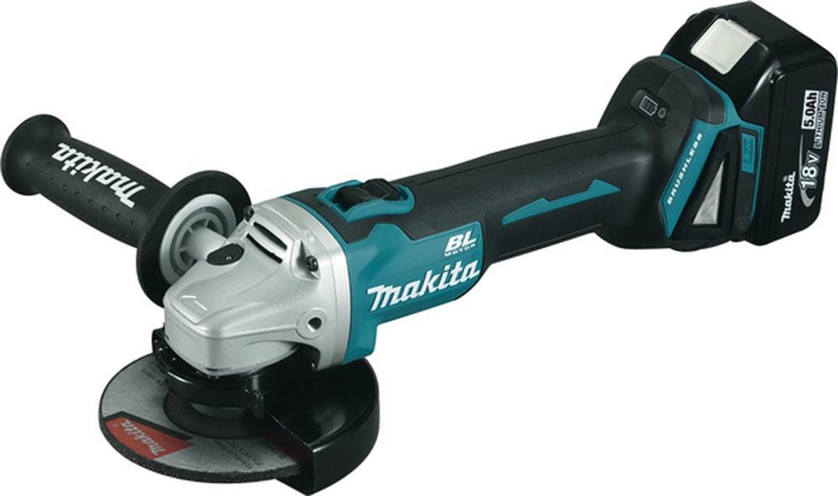 Makita - DGA506T1J - 18V - accu - 125 mm - haakse slijper - 1x 5.0Ah - in Mbox - zonder lader