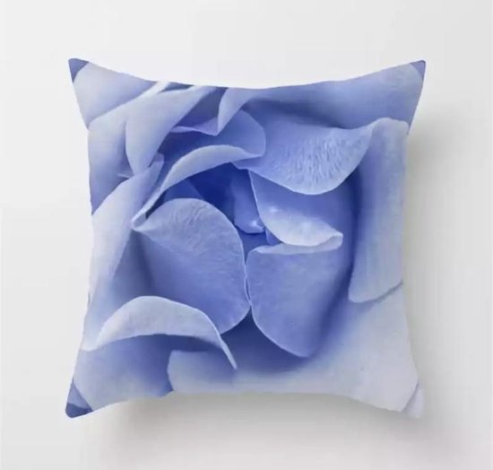 Housse de coussin roses - fleurs - Bleu clair - Sierkussen - 45x45 cm