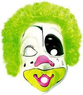 Carnival Toys Gezichtsmasker Neon Clown Wit/groen One-size