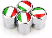 TT-products ventieldoppen aluminium Italiaanse vlag zilver 4 stuks