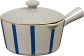 Lyngby Porcelain Dan-Ild sauspotje met deksel 50cl D13.5cm H9.5cm stripe