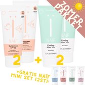 Naïf Zomerpakket Natural Sunny Kids Days + gratis Naïf mini set - voor Baby & Kids - 2x SPF50 + 2x Aftersun