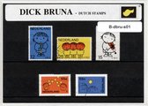 Dick Bruna – Luxe postzegel pakket (A6 formaat) : collectie van verschillende postzegels van Dick Bruna – kan als ansichtkaart in een A6 envelop. Authentiek cadeau - kado - geschenk - kaart - nijntje - utrecht - museum - prentenboek - kleuter