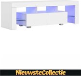 Tv meubilair - Spaanplaat - Hoogglans Wit - Kast - Designer - LED verlichting - Meubel - TV - Woonkamer - Slaapkamer - Nieuwste Collectie