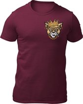 King Cat - Teddy The Gangster - Heren T-Shirt - Getailleerd - Katoen - Ronde Hals