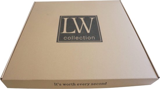 LW Collection Wandklok hout brons met tandwielen 60cm - grote industriële wandklok - Wandklok met wielen romeinse cijfers - Landelijke klok stil uurwerk - LW collection