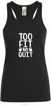 Sporttop- Tanktop- Sol- NRG sportswear- zwart- too fit to quit-S