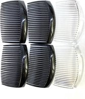 Insteekkam - Zijkam - Haarspeld - Haarkammen - Zwart - Transparant - 9 x 5 cm - Set 6 Stuks