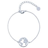 Heideman Wereldkaart Armband dames goudkleurig, zilver kleurig