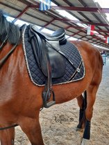 Dressuur zadeldek Zwart/Panter - PONY- Dekje- Handmade - Panter - Zwart   - Recreactie - Wedstrijd - Paard - pony - dressuur