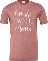 Dames t-shirt i'm the favorite mom-mauve-Maat M