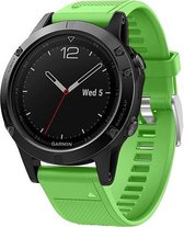 Horlogebandje Geschikt voor Garmin Fenix 5 / 5 Plus / Forerunner 935 / Approach S60  groen - Siliconen - Horlogebandje - Polsbandje - Bandjes.nu - Polsband
