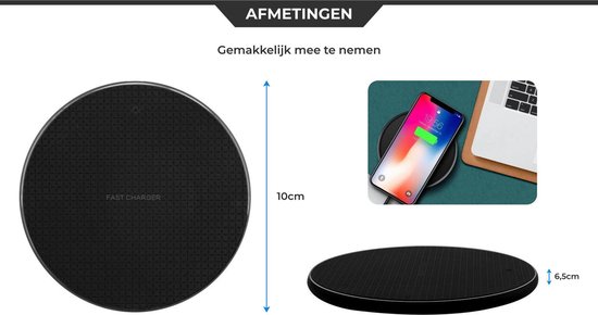 The Life Style Goods - Draadloze Oplader 10W - Inclusief Kabel - Wireless Charger - Fast Charger - iPhone en Samsung - The Life Style Goods
