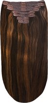 Remy Human Hair extensions Double Weft straight 24 - bruin 2/4/6#