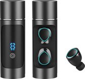 The Life Style Goods - Draadloze Bluetooth Oordopjes - Inclusief Oplaadcase met Ingebouwde 1000mAh powerbank - Wireless Earphone/Earbuds -  Zwart