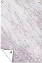Tuinposter - Tuindoek - Tuinposters buiten - Marmer - Glitter - Roze - 80x120 cm - Tuin