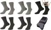 Comfort Socks - Katoenen sokken - grijs mix - Maat 47-50 - Naadloos - Voordelig Multipack - 5 paar - Ruime boord - Wijde boord - Grijs mix - Sokken heren