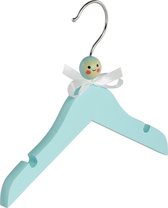 De Kledinghanger Gigant - 10 x Babyhanger lotushout blauw gelakt met rokinkepingen, 24 cm